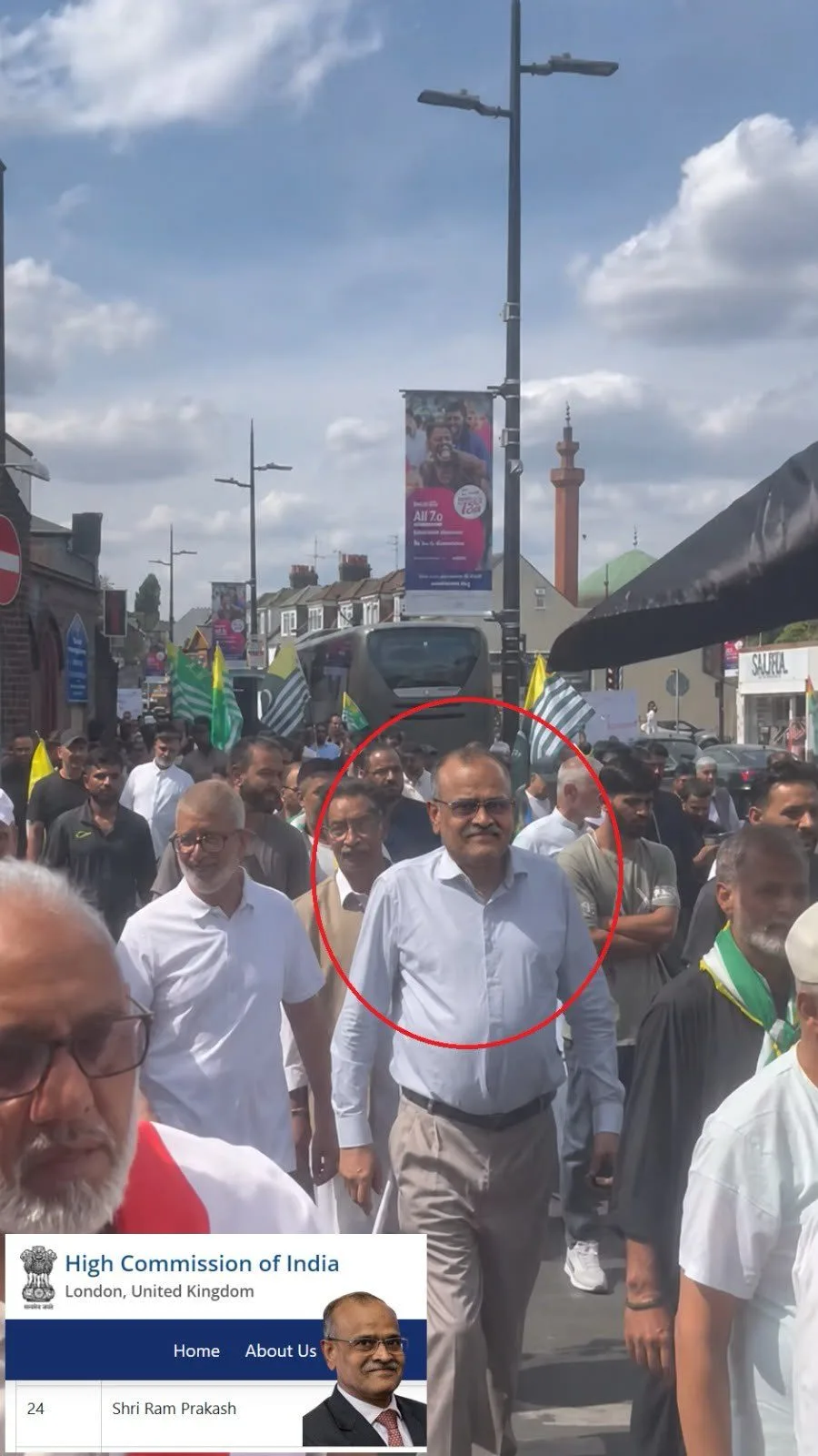 ایکشن کمیٹی کی ریلی میں بھارتی ھائی کمیشن کی شرکت
